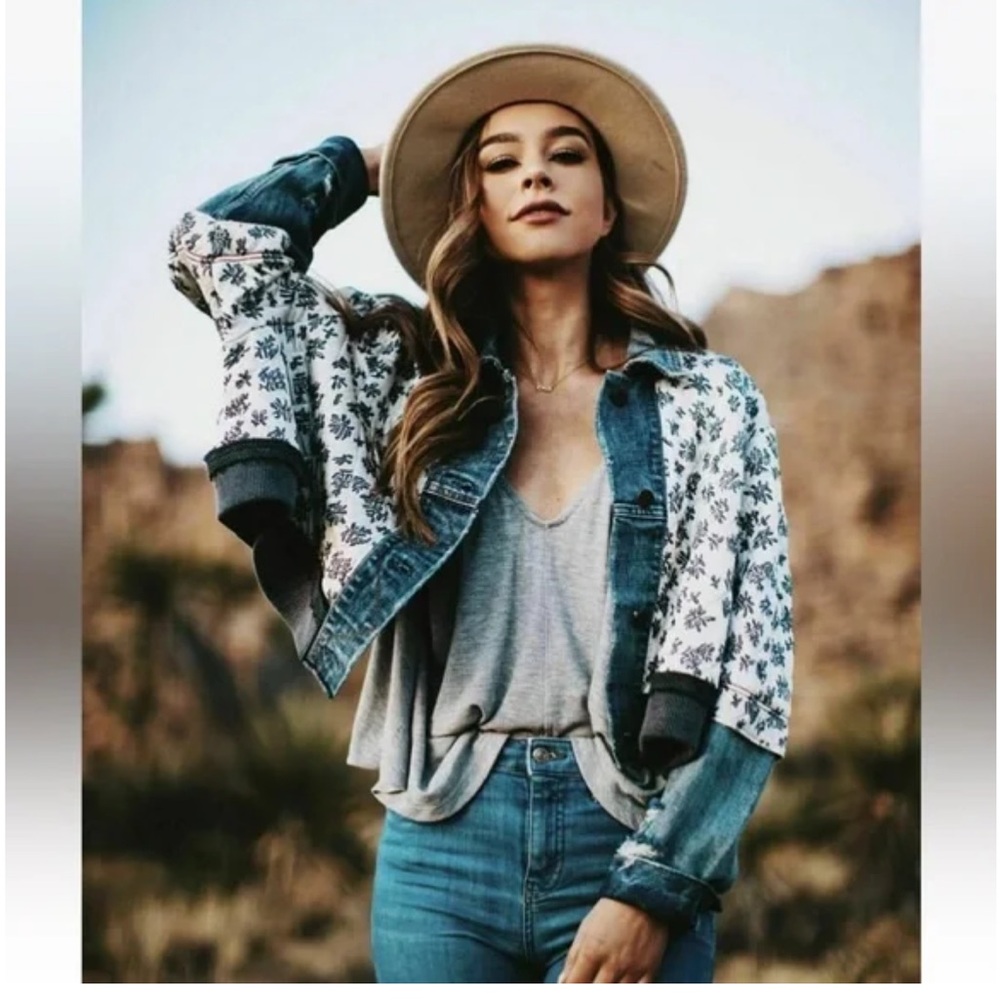 NWOT Free People Ditsy Denim Jacket Denim Women's XS/S